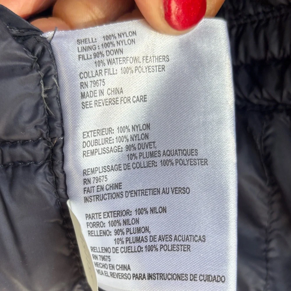 Michael Kors Navy Blue Puffer Jacket with Gold Accents